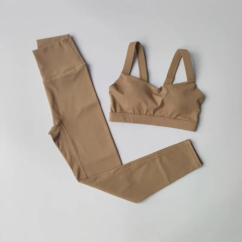Seamless Push-Up Bra and High-Waist Leggings Set