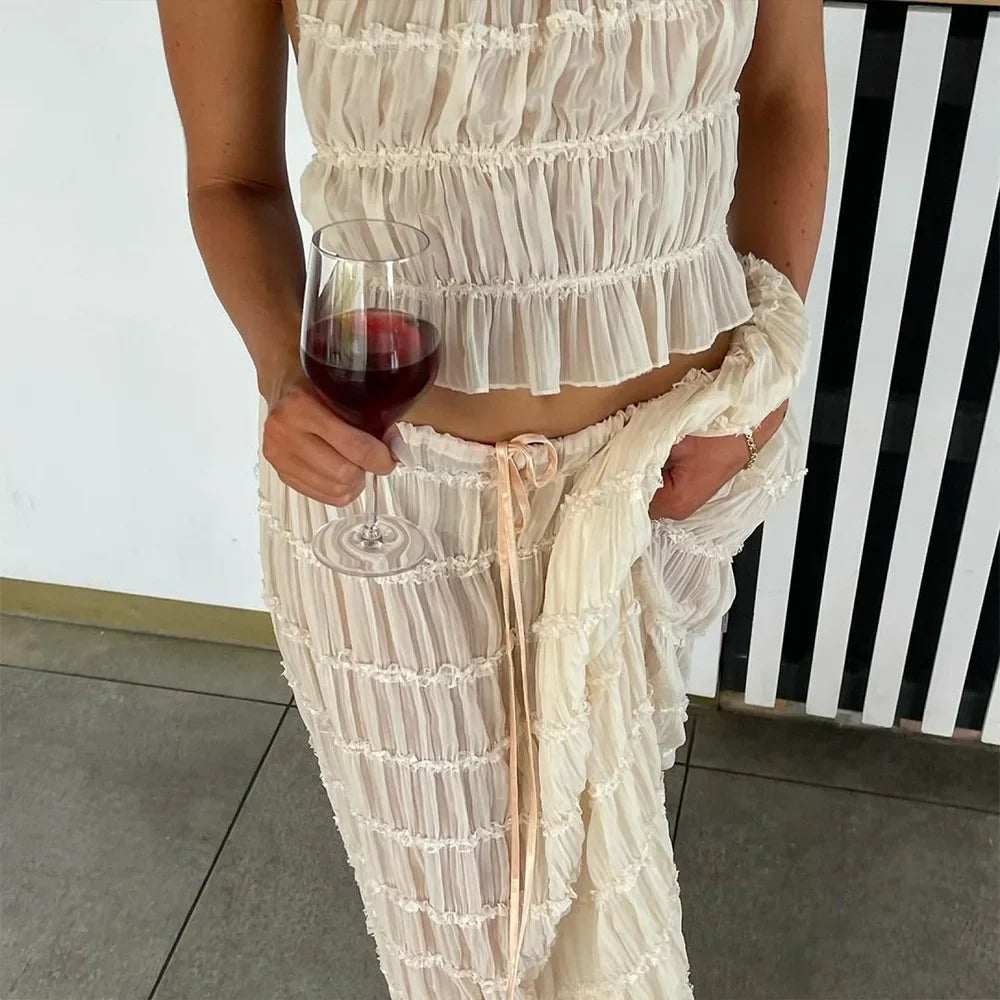 Boho Ruffle Adjustable 2-Piece Beach Set