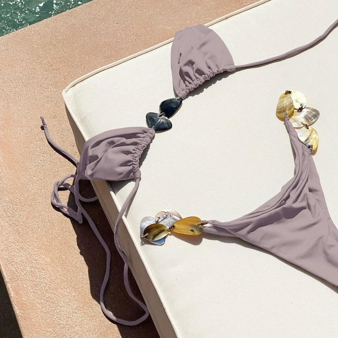 Classic Feminine Metal Accent Bikini