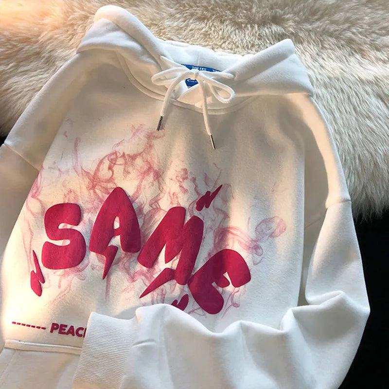 Soft Oversized 'Same' Slogan Hoodie