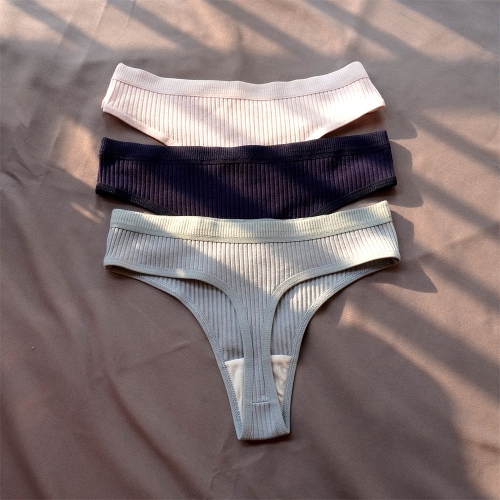 Cotton Thong 3-Pack Low-Rise Soft