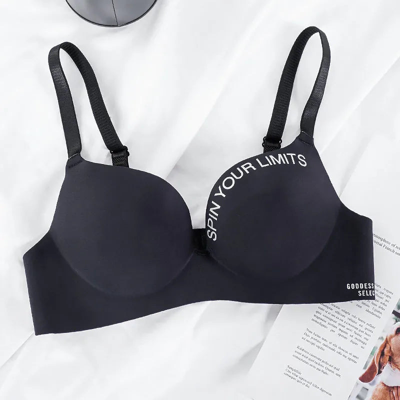 Seamless Unpadded Push-Up Slogan Bra