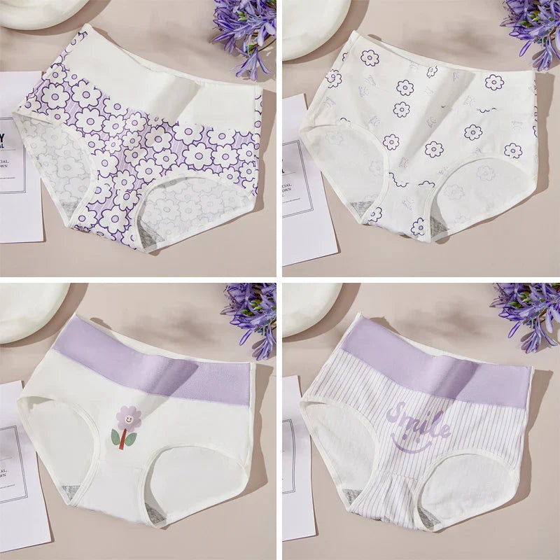 4-Pack High-Waist Printed Plus-Size Shaping Briefs