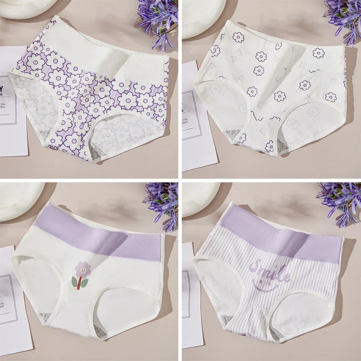 4-Pack High-Waist Printed Plus-Size Shaping Briefs