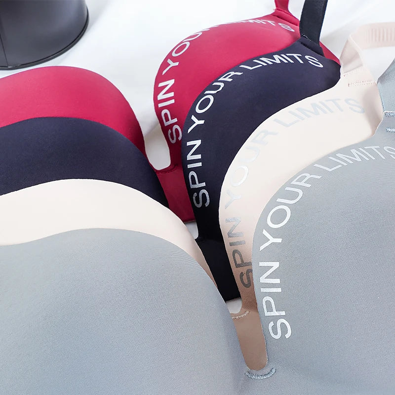 Seamless Unpadded Push-Up Slogan Bra