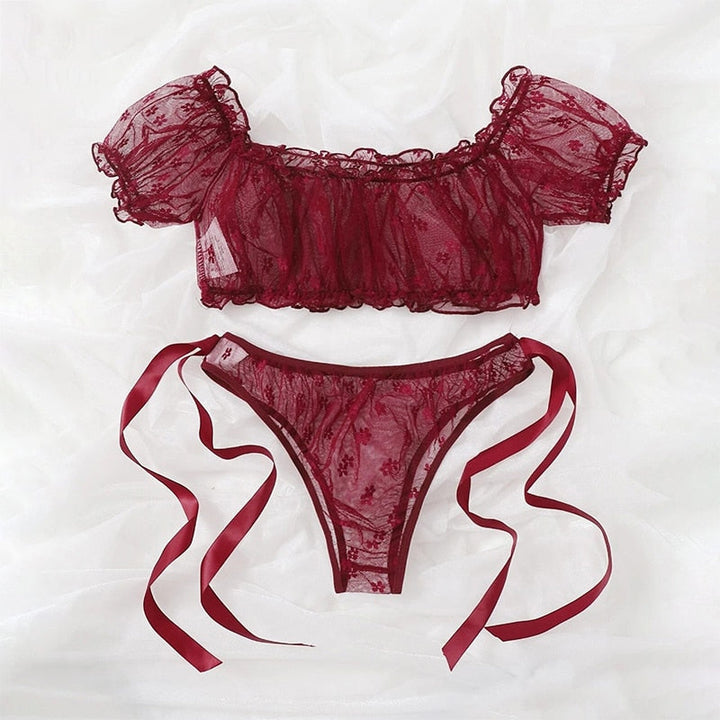 Mesh Lace Lingerie Set Adjustable