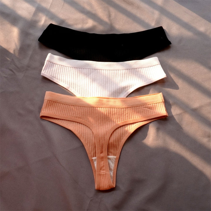 Cotton Thong 3-Pack Low-Rise Soft