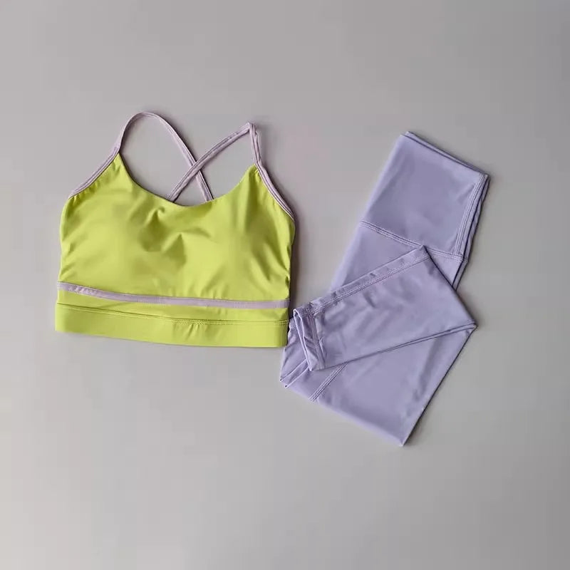 High-Waist Leggings and Sports Bra Workout Set