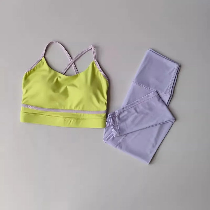 High-Waist Leggings and Sports Bra Workout Set
