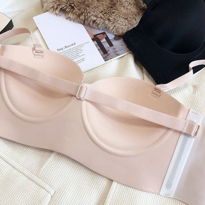 Seamless Push-Up Bardot Bra Adjustable Straps
