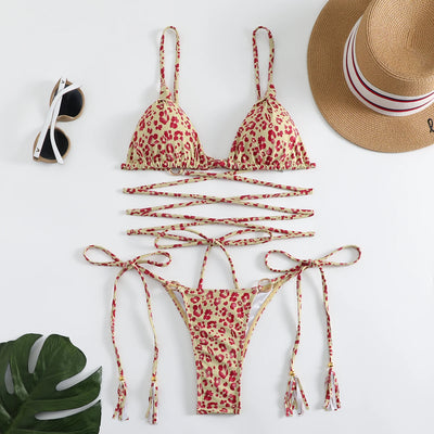 Bikini with decorative ties