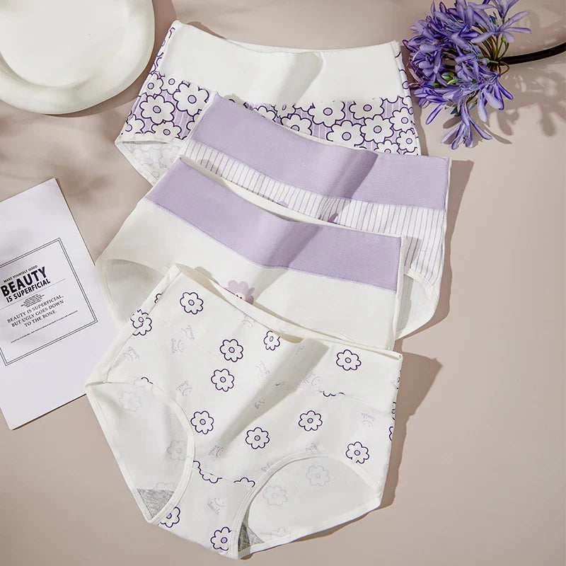 4-Pack High-Waist Printed Plus-Size Shaping Briefs