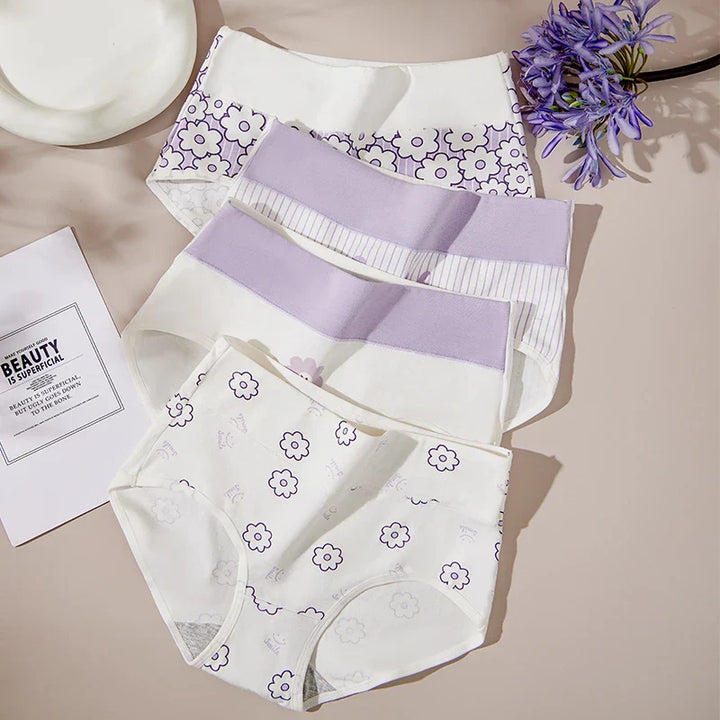 4-Pack High-Waist Printed Plus-Size Shaping Briefs