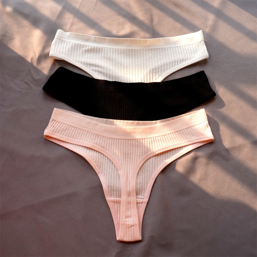 Cotton Thong 3-Pack Low-Rise Soft