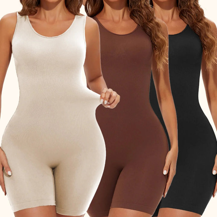 Neutral Stretch Figure-Shaping Jumpsuit