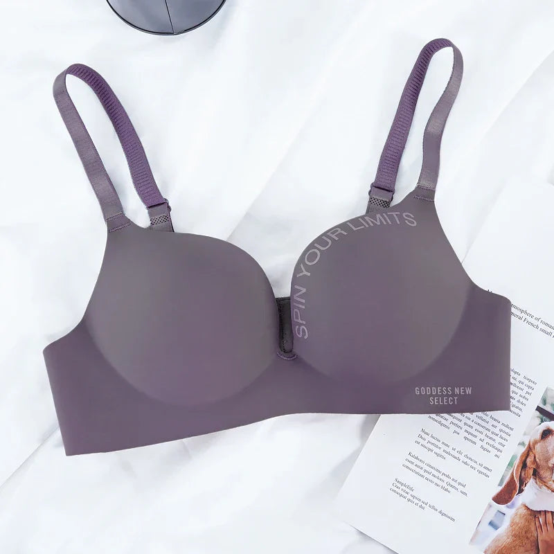 Seamless Unpadded Push-Up Slogan Bra