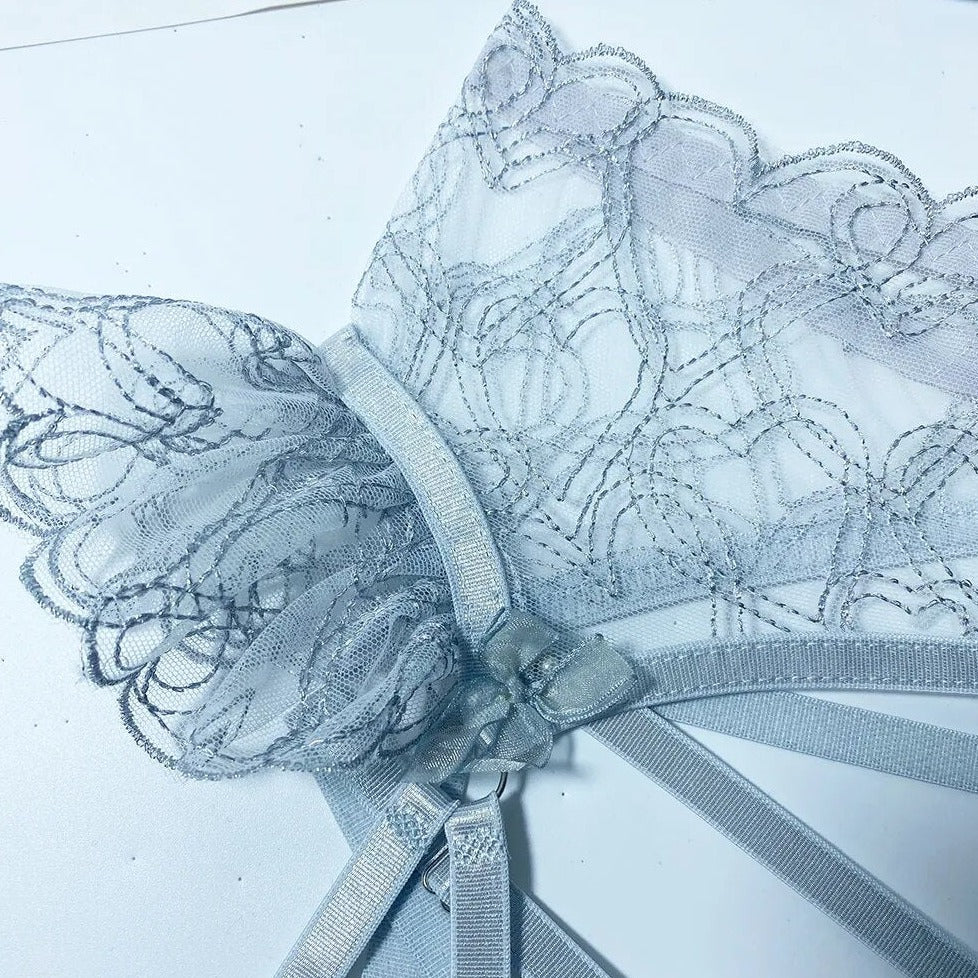 3-Piece Mesh Lace Adjustable Lingerie Set