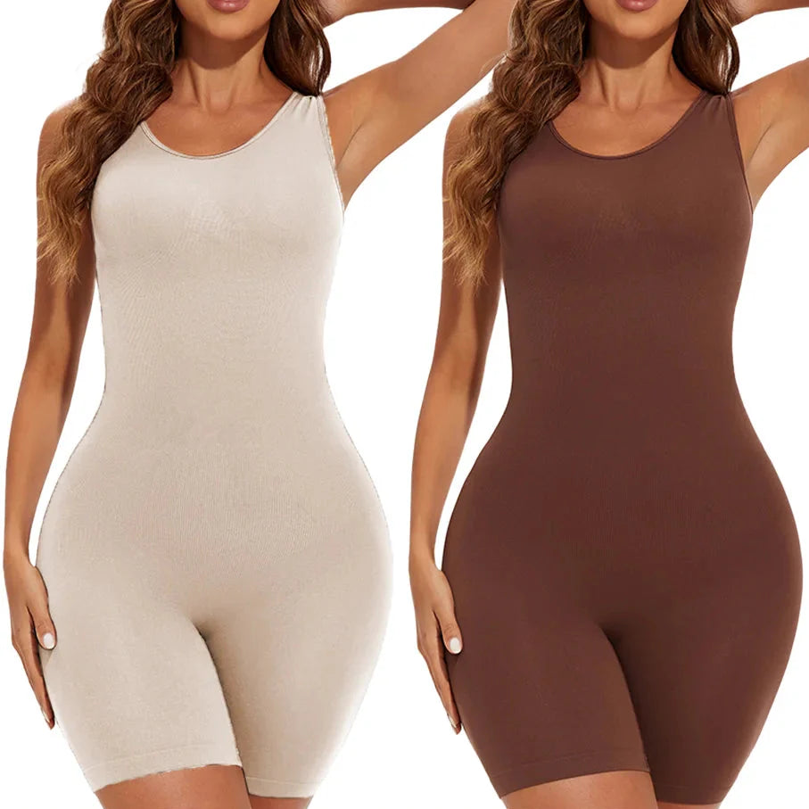 Neutral Stretch Figure-Shaping Jumpsuit