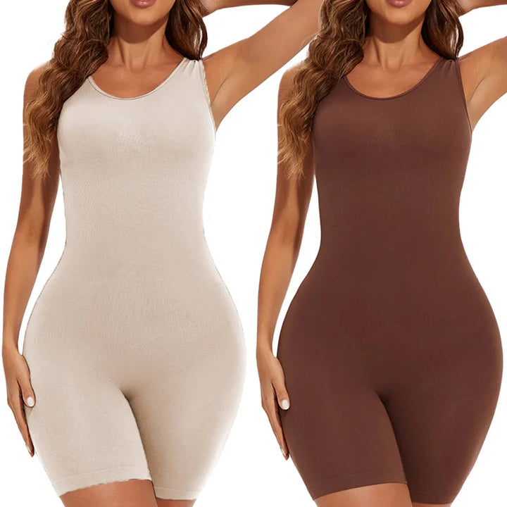 Neutral Stretch Figure-Shaping Jumpsuit