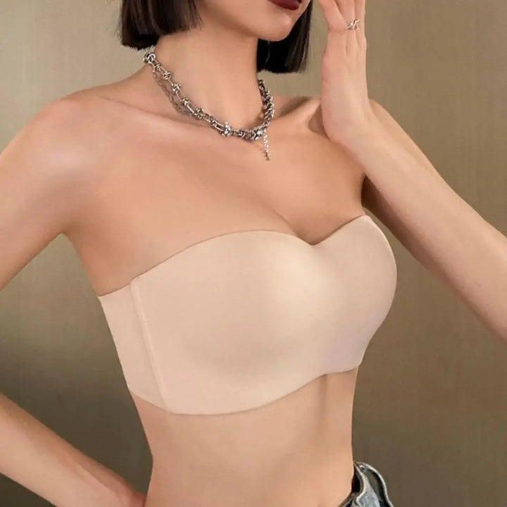 Seamless Push-Up Tube Bra with Detachable Straps
