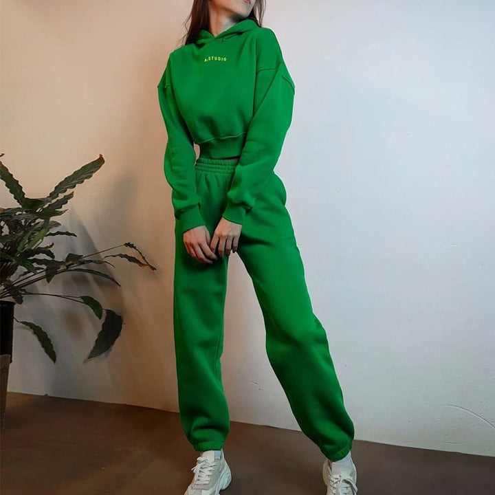 Smooth Sweatshirt Homewear Set Top and Pants