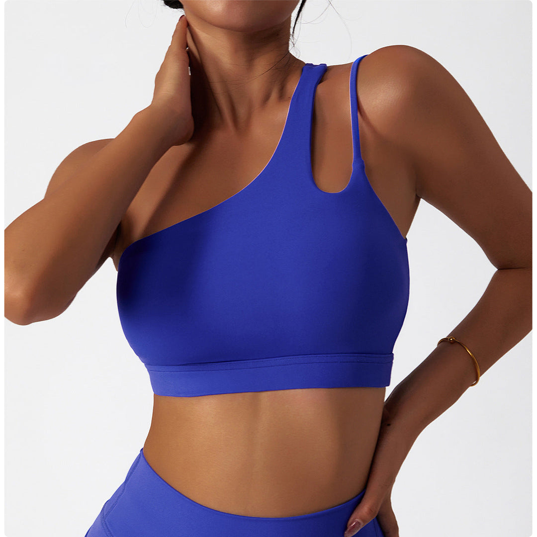 One-Shoulder Sports Bra Top Durable Bust Support