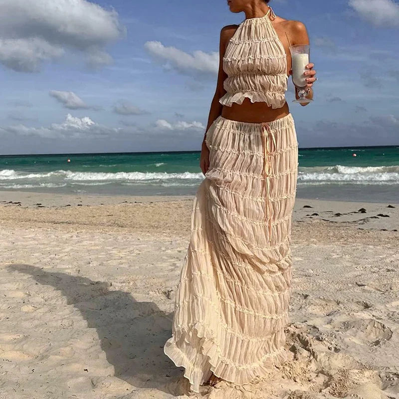 Boho Ruffle Adjustable 2-Piece Beach Set