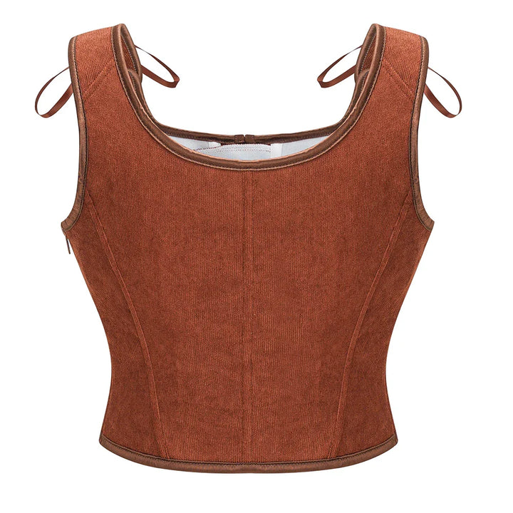 Zip-Up Velvet Lace-Up Figure-Flattering Corset