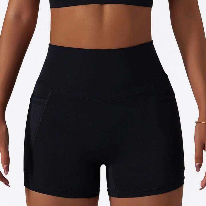 Athletic Shorts with Phone Pocket High Waist