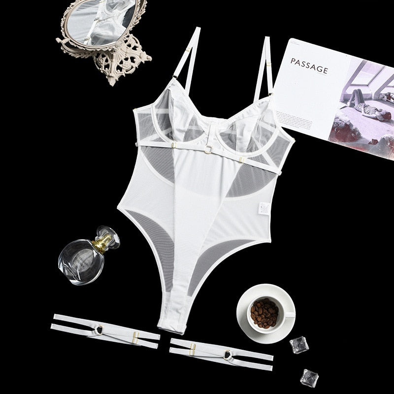 Mesh Adjustable Bodysuit Slim Straps