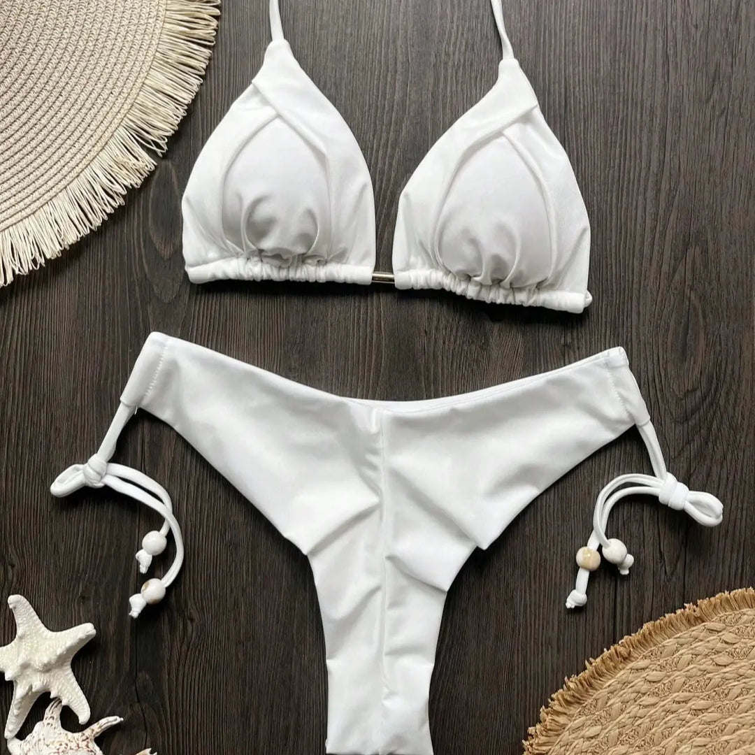 Ruched Tie-Strap Two-Piece Bikini