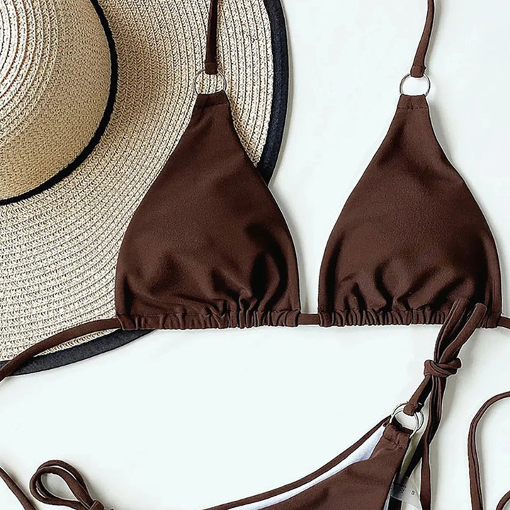 Tie-Detail Two-Piece Swimsuit Adjustable