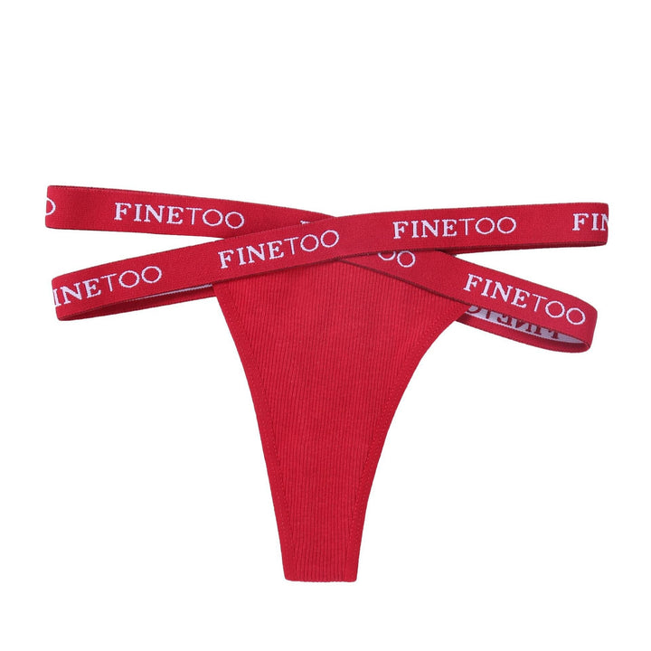 High-Waist Ribbed Brief Double Strap Decorative