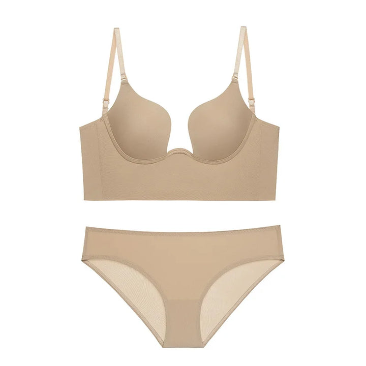 Underwire Plunge Bustier and Brief Lingerie Set
