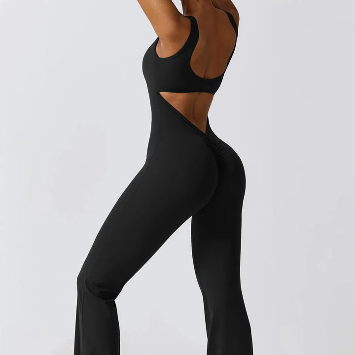 Push-Up Fitted Stretch One-Piece Sport Jumpsuit