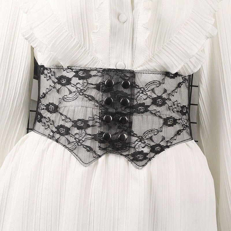 Lace Tie-Front Corset Generous Adjustment