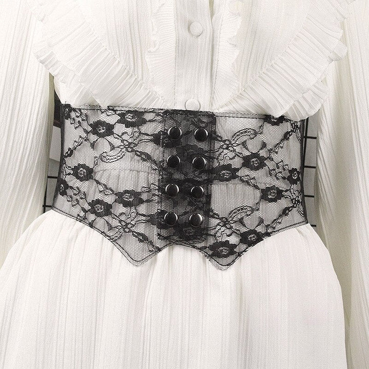 Lace Tie-Front Corset Generous Adjustment