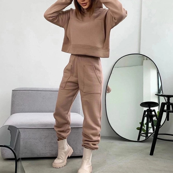 Smooth Sweatshirt Homewear Set Top and Pants