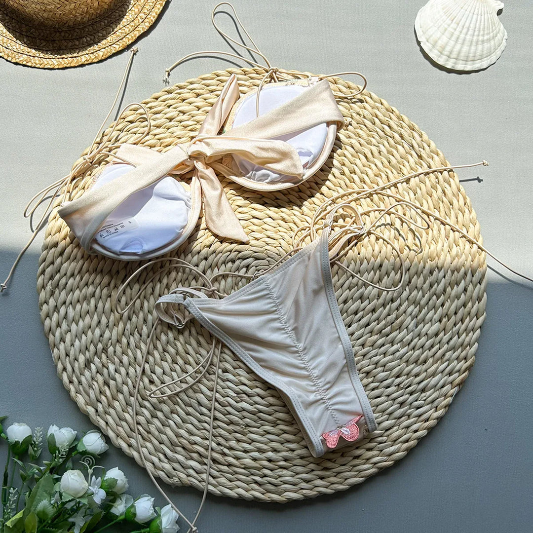 Floral Underwire Push-Up Adjustable Bikini