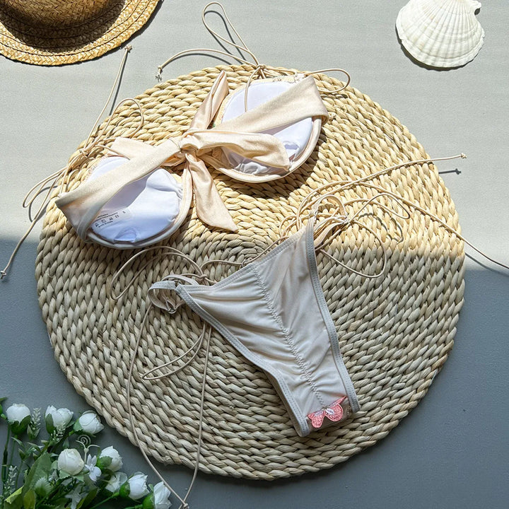 Floral Underwire Push-Up Adjustable Bikini