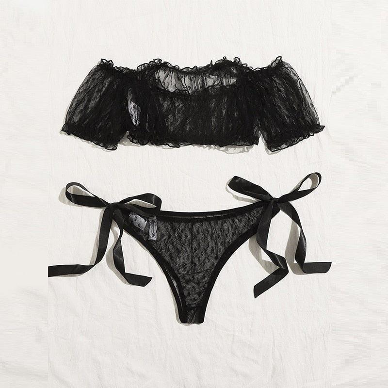 Mesh Lace Lingerie Set Adjustable