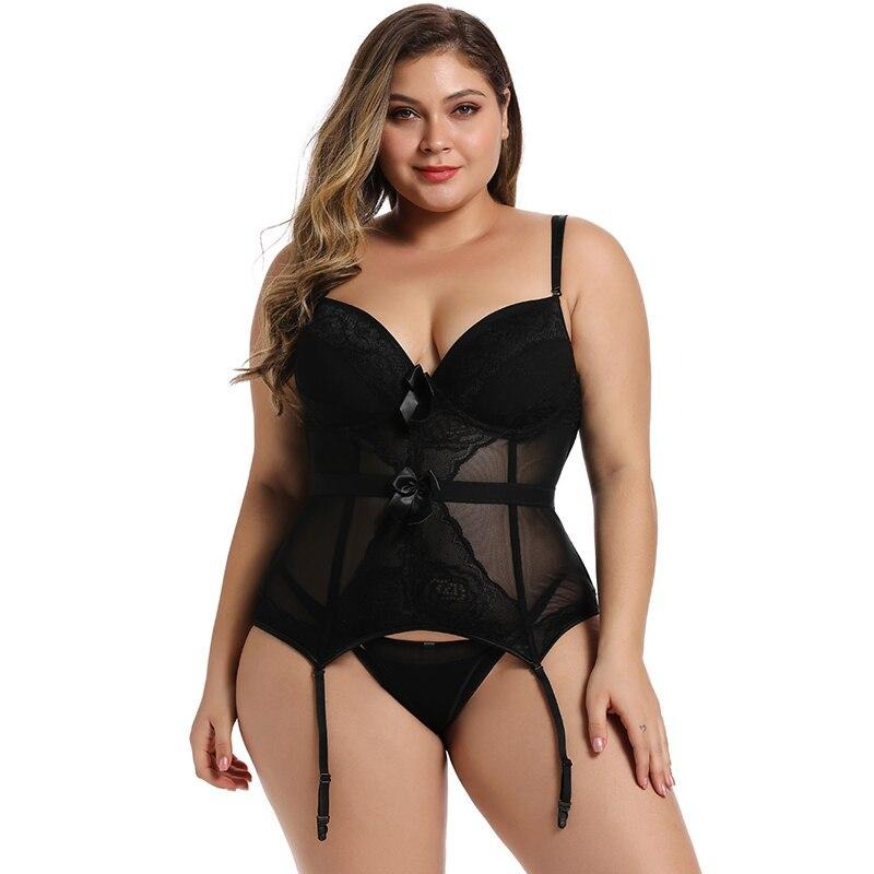 Plus Size Stretch Waist-Enhancing Bow Corset