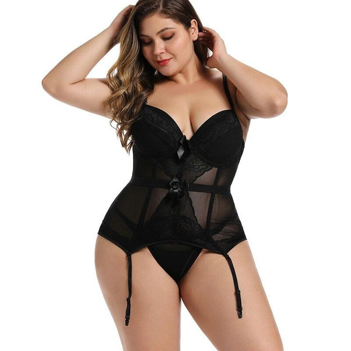 Plus Size Stretch Waist-Enhancing Bow Corset