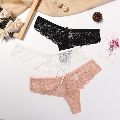 Lacy thong 3 pieces set