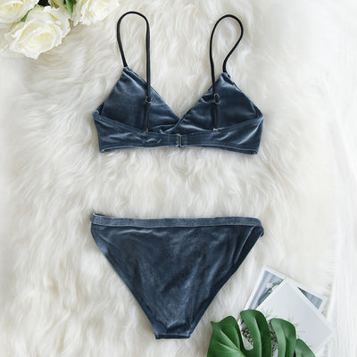 Velor two-piece swimsuit