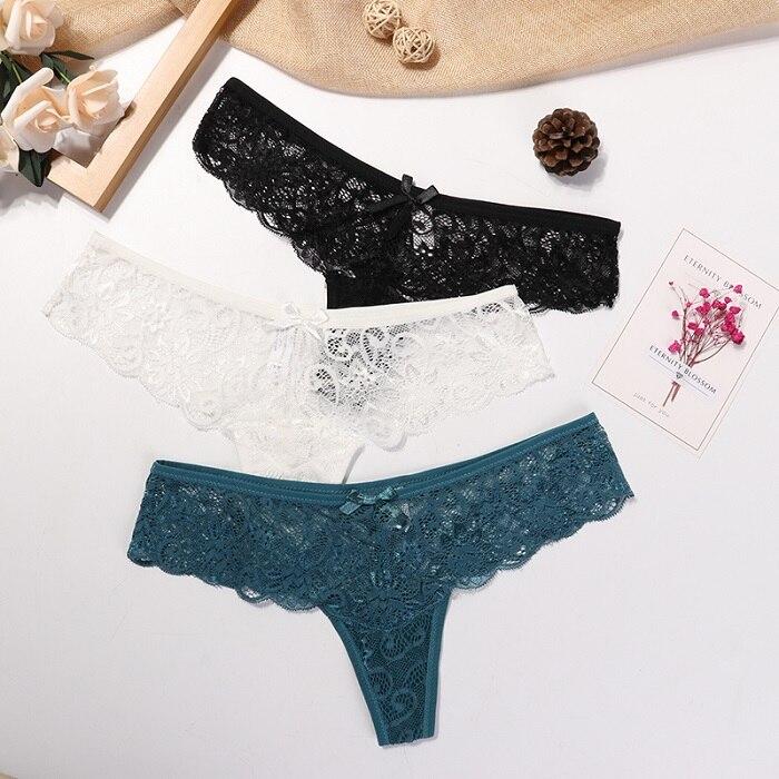 Lacy thong 3 pieces set