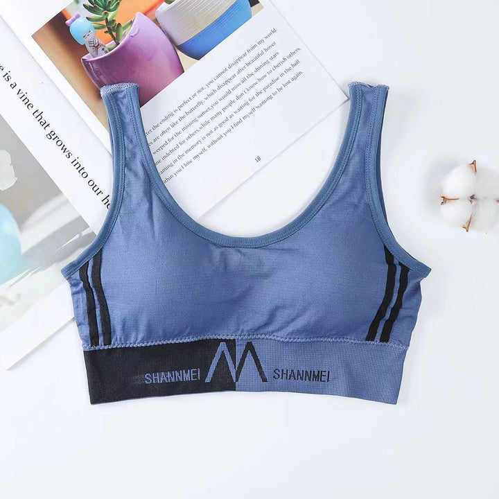 Sports bra with inscriptions