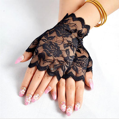 Fingerless lace gloves