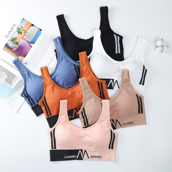 Sports bra with inscriptions