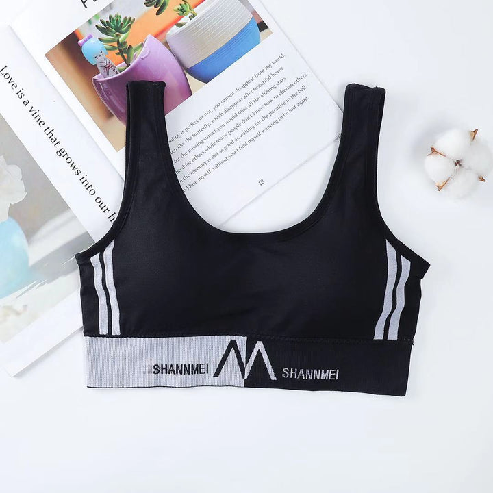 Sports bra with inscriptions